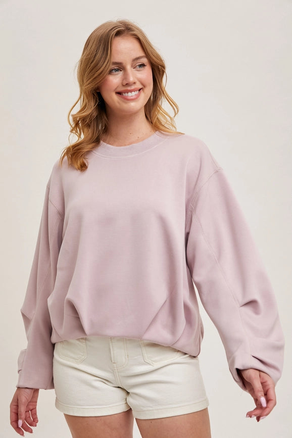 Softstreme Voluminous-Sleeve Pullover MAUVE-Pullover-Bluivy-S-MAUVE-Urbanheer