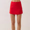 Solid A Line Side Zipper Mini Skirt