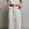 Solid Adjustable Drawstring Waist Casual Sweater Pants