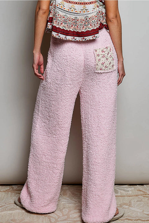 Solid Adjustable Drawstring Waist Casual Sweater Pants