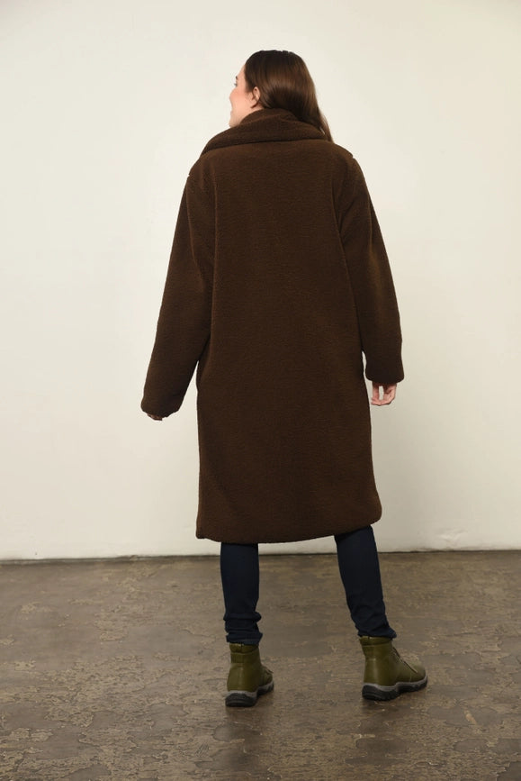 Solid Button(S) Closure Coat in Brown-Coat-Baciano-L-Gray-Urbanheer