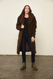 Solid Button(S) Closure Coat in Brown-Coat-Baciano-L-Gray-Urbanheer