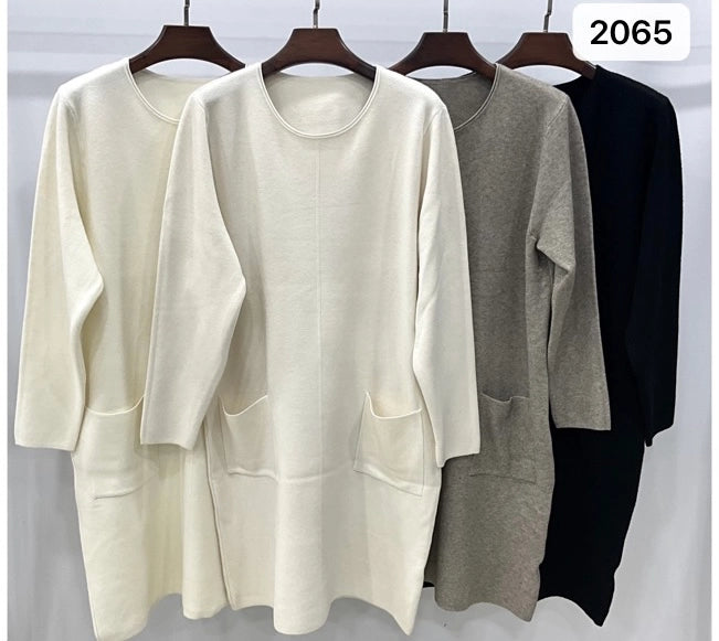 Solid Color Sweater Dress-Dress-Sole-ONE SIZE-Sable-Urbanheer