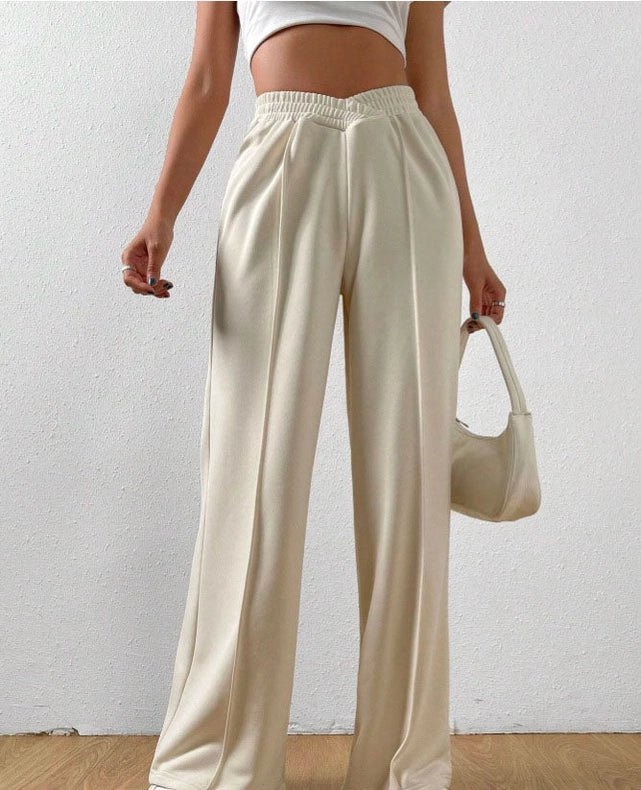Solid Color Trendy Loose Style Wide-Leg Pants-Pants-Sweetkama-S-Apricot-Urbanheer