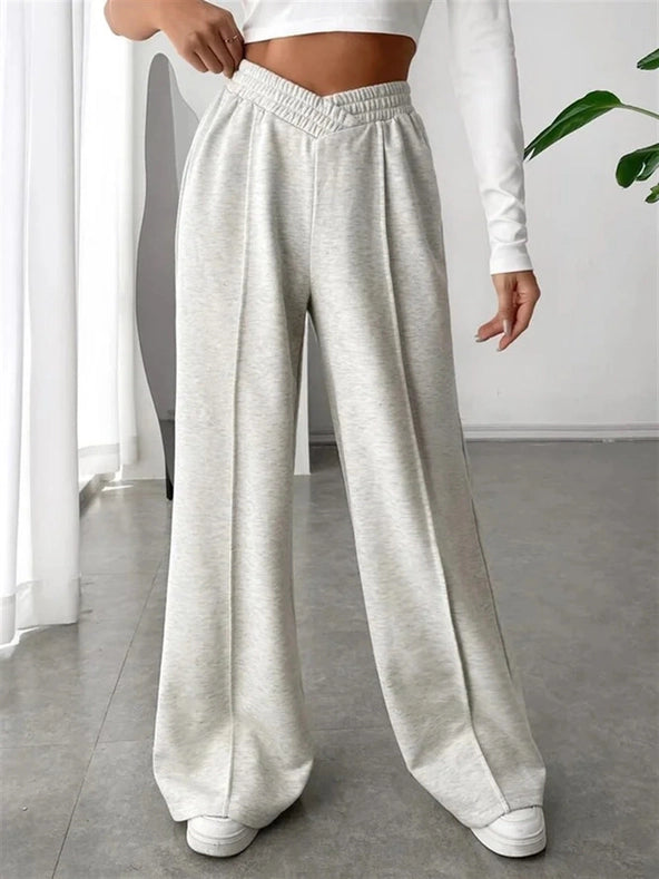 Solid Color Trendy Loose Style Wide-Leg Pants-Pants-Sweetkama-S-Grey-Urbanheer