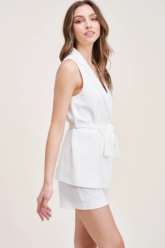 Solid Color Vest with Tie On Waist WHITE-Vest-One n' More Inc.-S-WHITE-Urbanheer