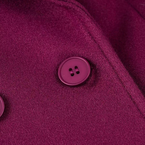 Solid Double Breasted Long Tweed Coats-Coat-Rosa Clothing-S-Rose_red-Urbanheer