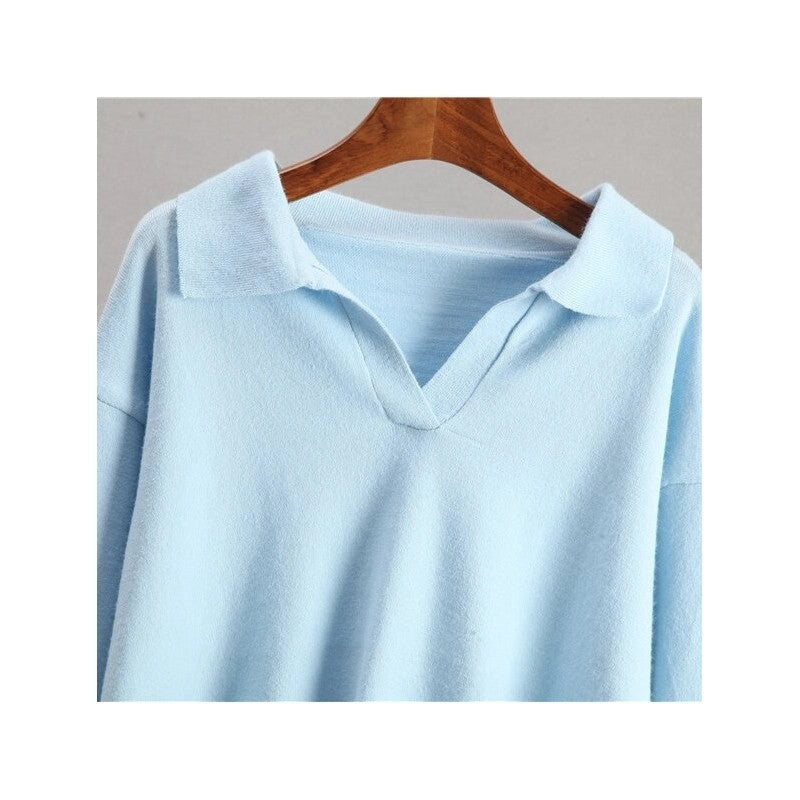 Solid Knit Sweater and Wide Leg Pants Set-Set-Halibuyfashion-One_size-LIGHT BLUE-Urbanheer