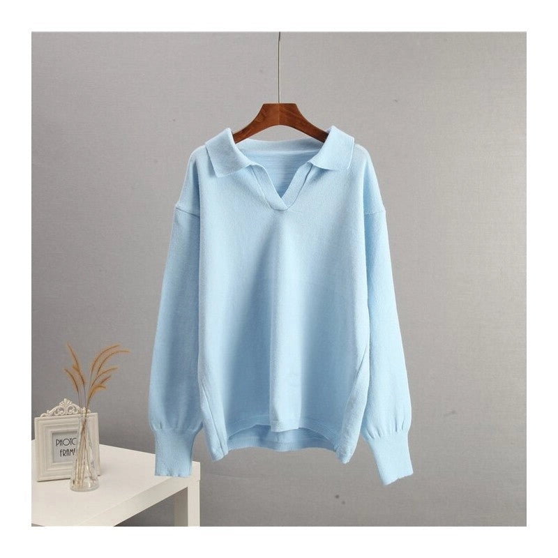 Solid Knit Sweater and Wide Leg Pants Set-Set-Halibuyfashion-One_size-LIGHT BLUE-Urbanheer