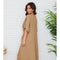 Solid Linen V-Neck Dolman Maxi Dress Camel-Dress-MILIO MILANO-XS-Camel-Urbanheer