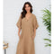 Solid Linen V-Neck Dolman Maxi Dress Camel-Dress-MILIO MILANO-XS-Camel-Urbanheer
