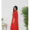Solid Linen V-Neck Dolman Maxi Dress Red Flame-Dress-MILIO MILANO-XS-Red Flame-Urbanheer