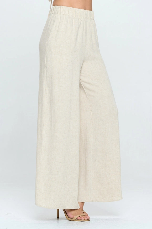 Solid Linen Wide Leg Pants With Pockets-Pants-Renee C.-S-LINEN-Urbanheer