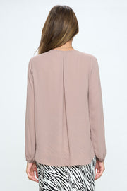 Solid Long Sleeve Surplice Top-Tops-Reneecollection-Urbanheer
