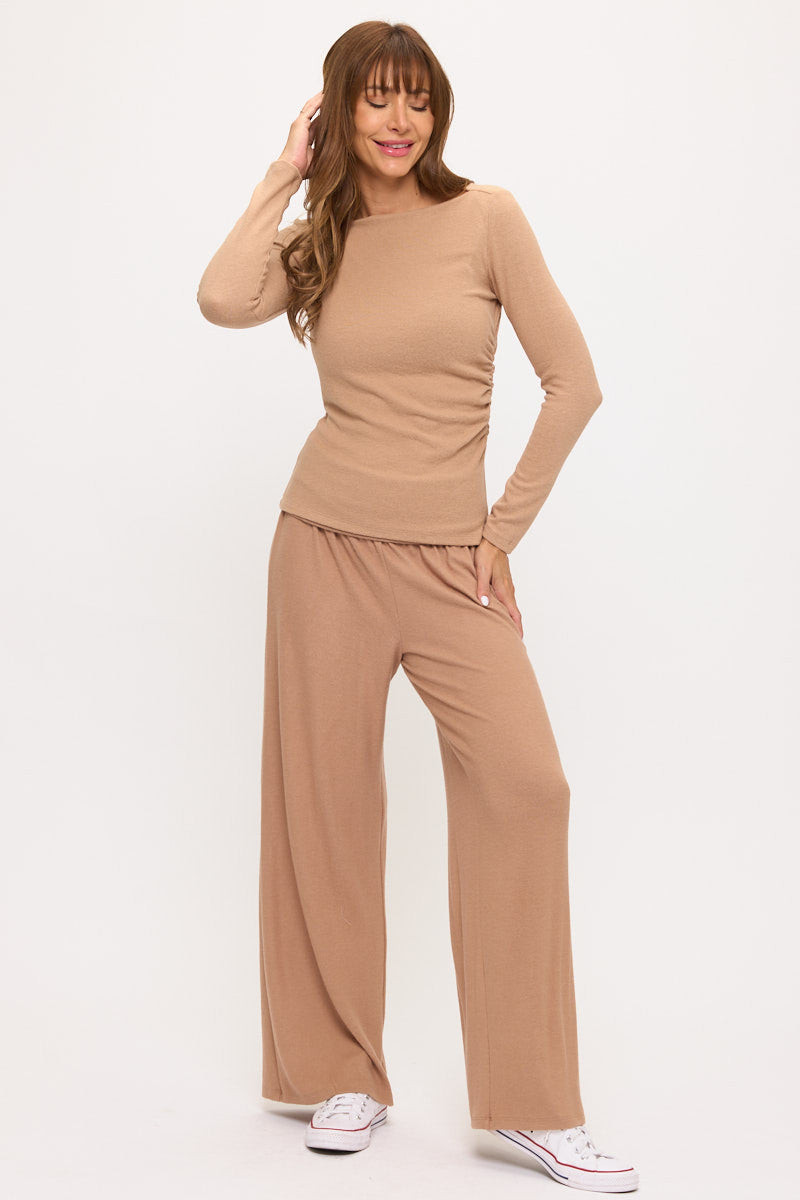 Solid Long Sleeve Sweater-4