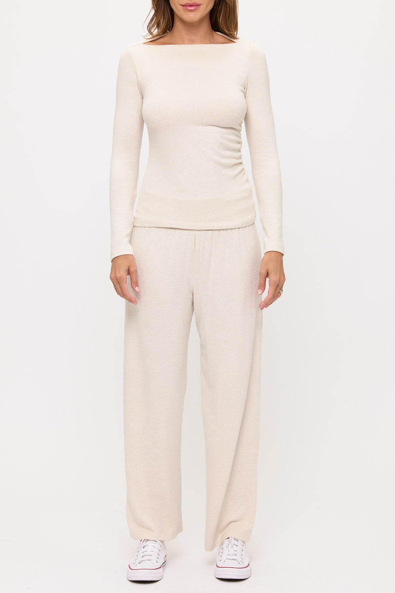 Solid Long Sleeve Sweater-3