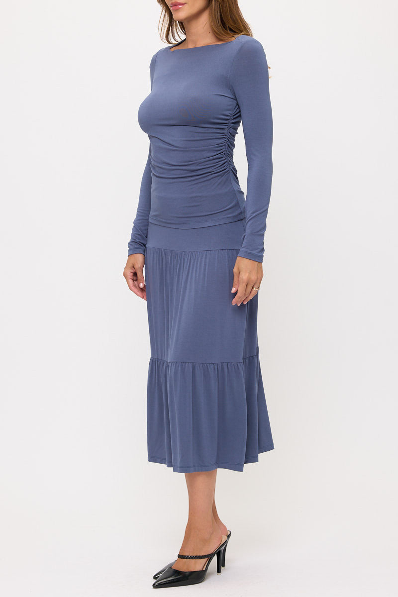 Solid Long Sleeve Top-2