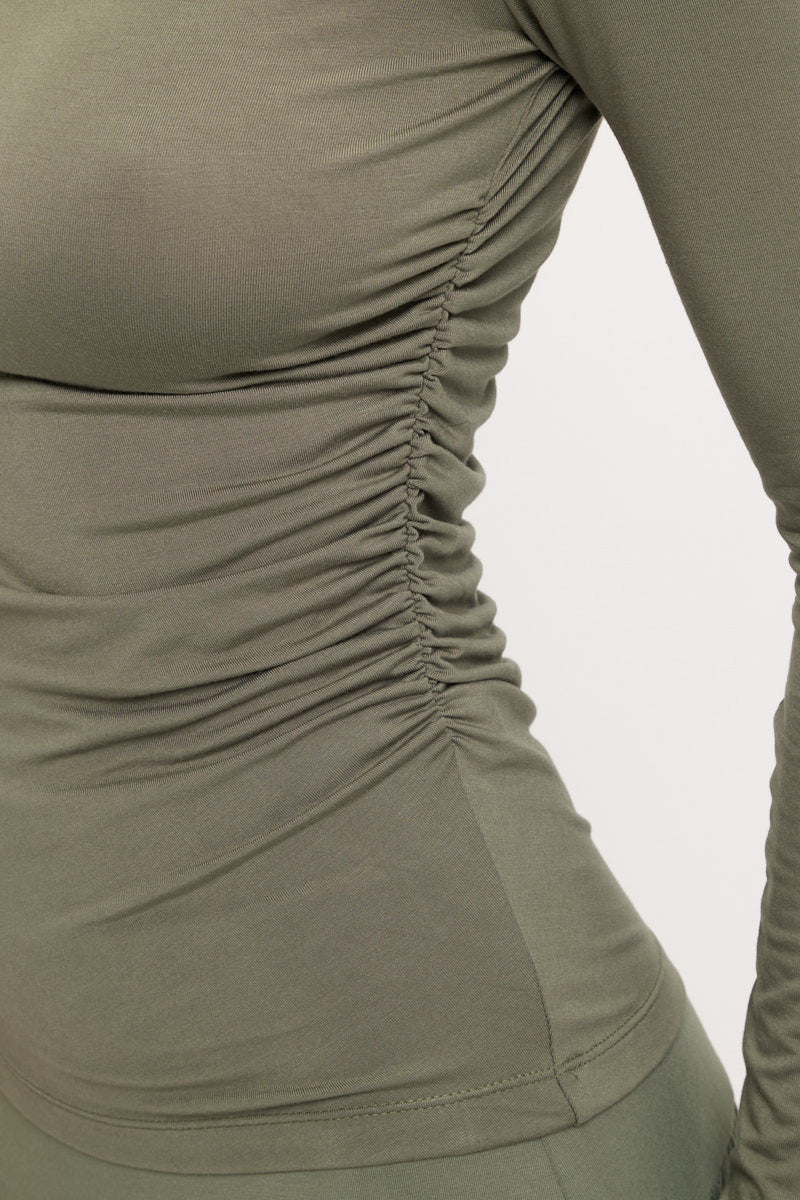 Solid Long Sleeve Top-2