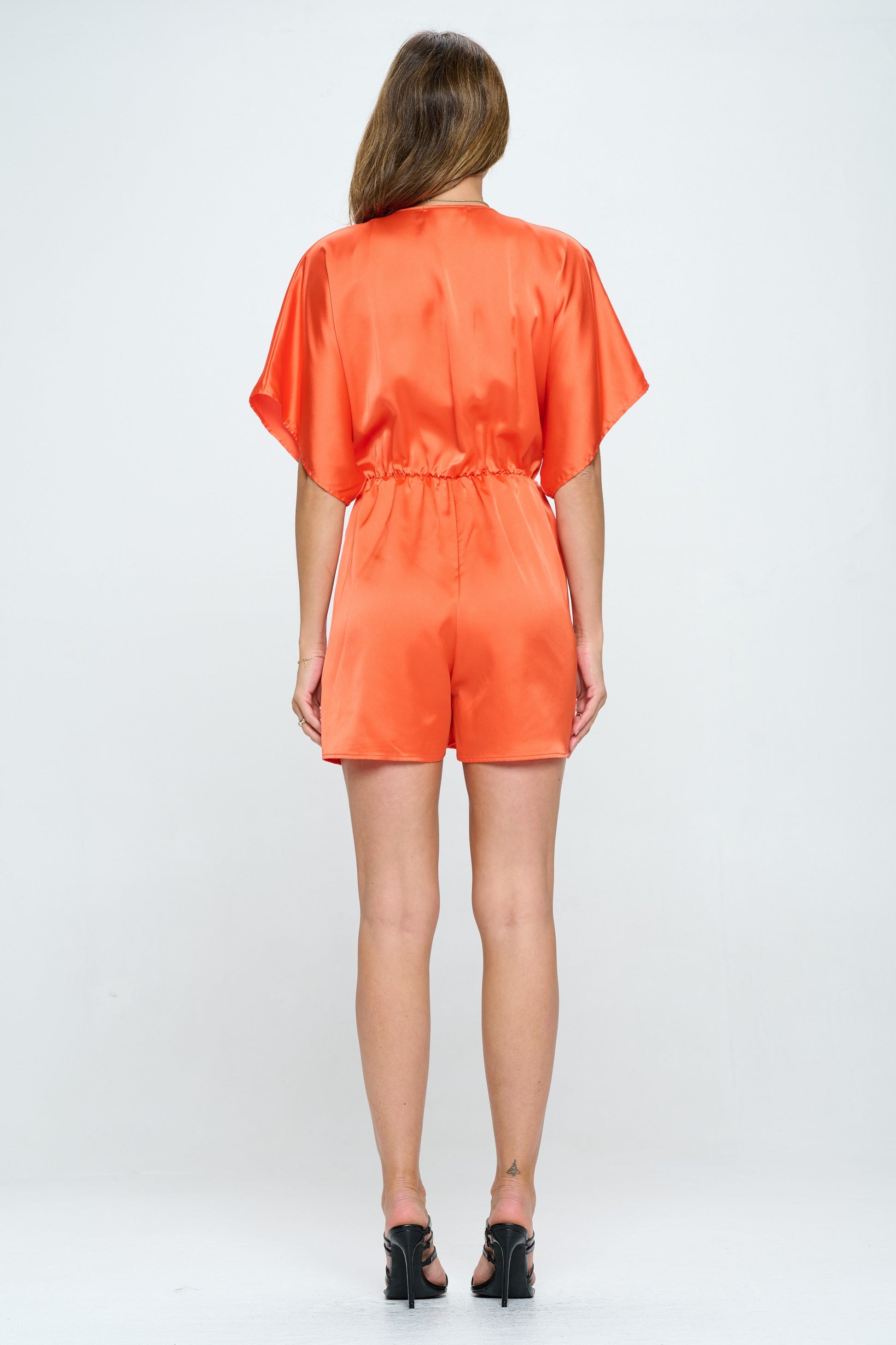Solid Satin Kimono Romper with Tie-Rompers-Reneecollection-Urbanheer