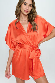 Solid Satin Kimono Romper with Tie-Rompers-Reneecollection-Urbanheer