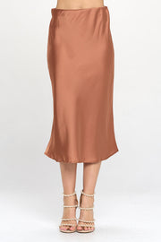 Solid Satin Midi Skirt-Skirts-Reneecollection-Urbanheer
