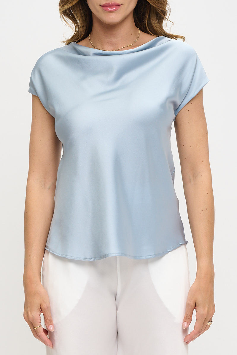 Solid Satin Top with Cowl Neck-New Arrival-Reneecollection-Small-STEEL-Urbanheer