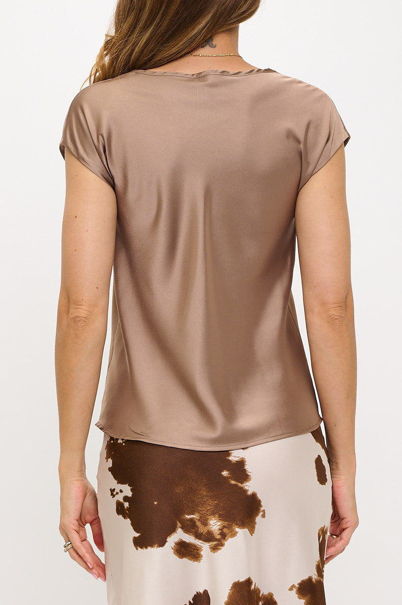 Solid Satin Top with Cowl Neck-New Arrival-Reneecollection-Small-DUNE-Urbanheer