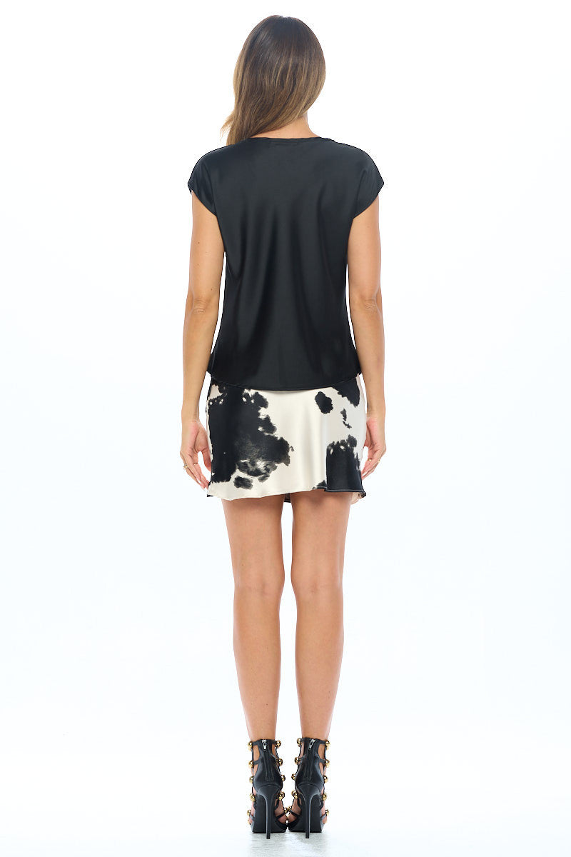 Solid Satin Top with Cowl Neck-Tops-Reneecollection-Small-BLACK-Urbanheer