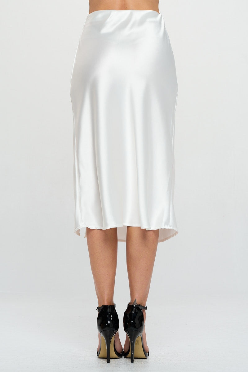 Solid Stretch Satin Midi Skirt with Slit-Skirts-Reneecollection-Small-IVORY-Urbanheer