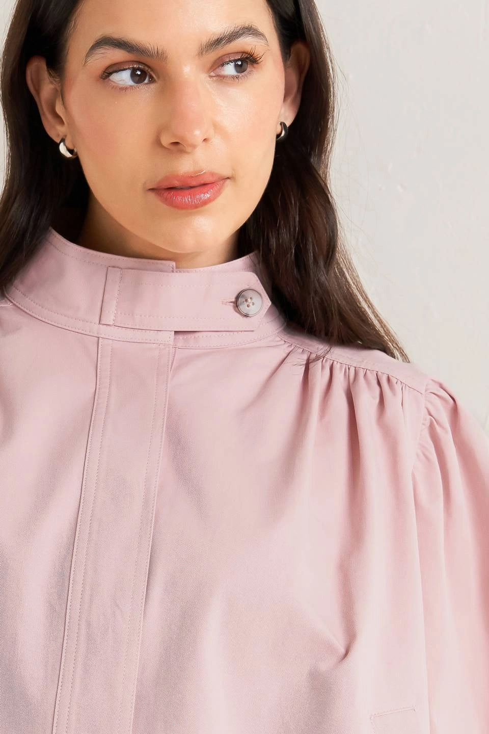 Solid Woven Cropped Jacket