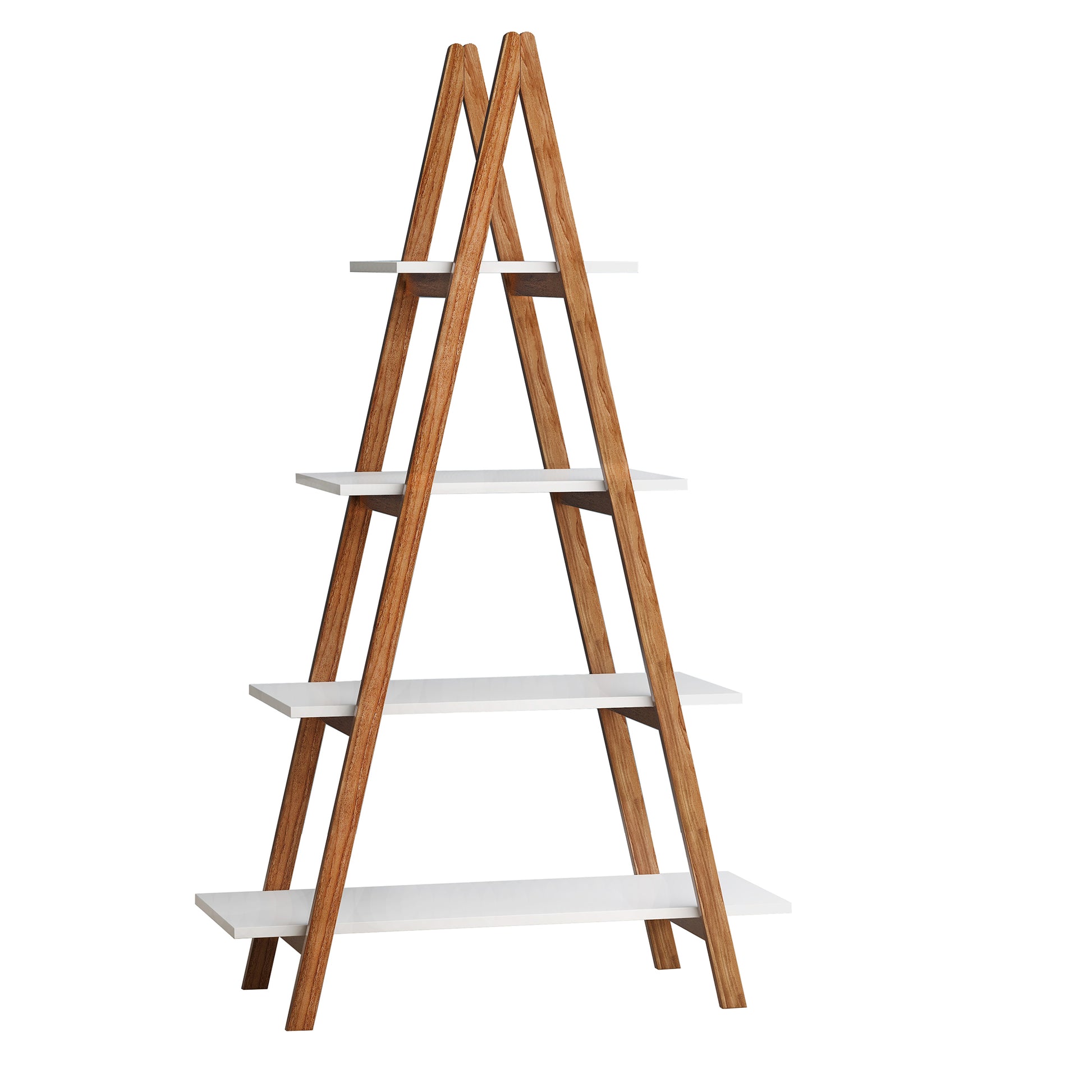 Solid bamboo wood oxford 'A' frame ladder display bookshelf-UH Decor-Default-Urbanheer