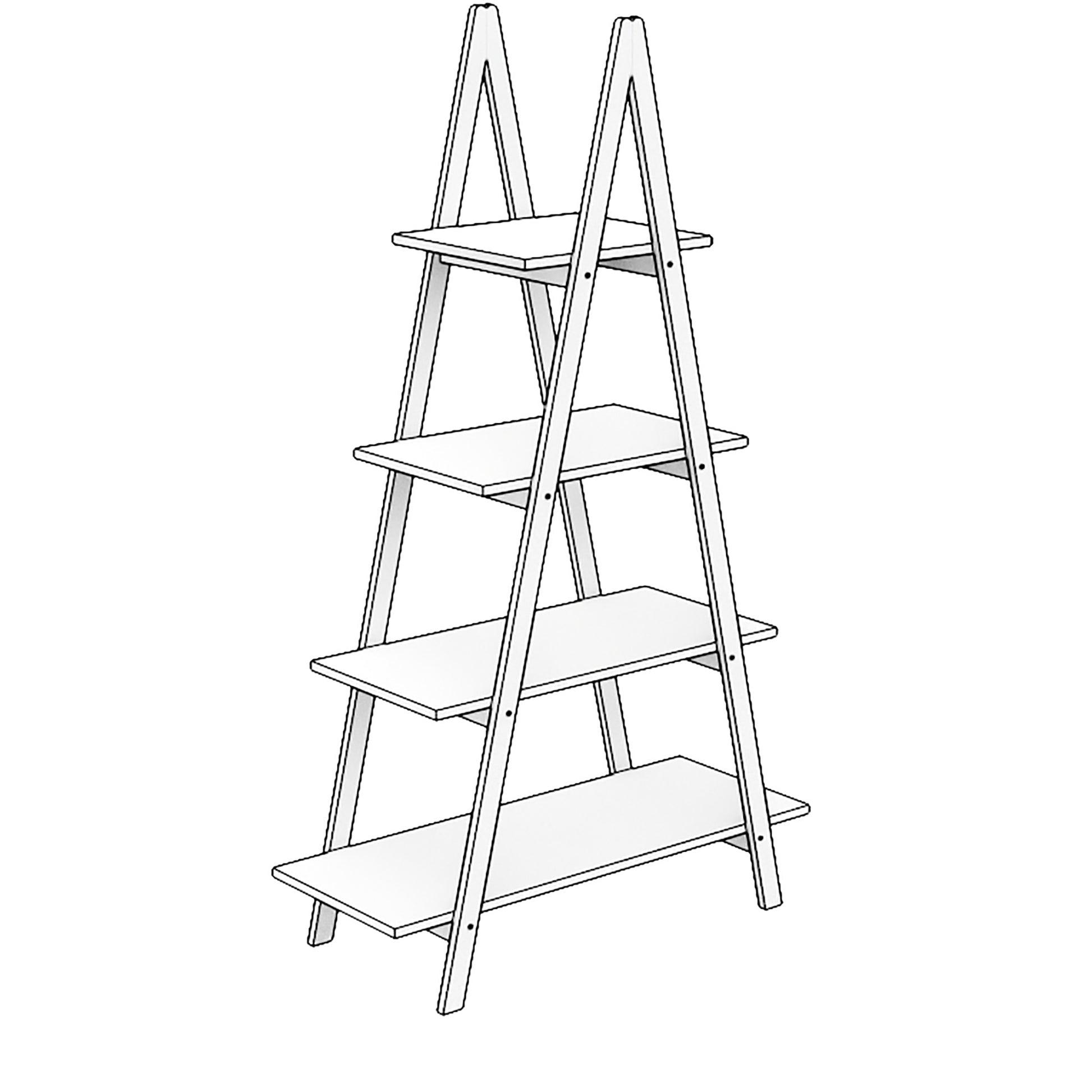 Solid bamboo wood oxford 'A' frame ladder display bookshelf-UH Decor-Default-Urbanheer