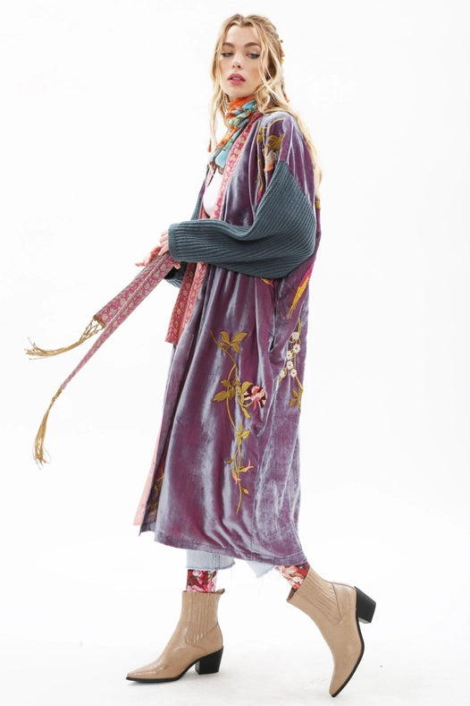 Something Magical Velvet Coat-Coat-Aratta-XS-Grape Jam-Urbanheer