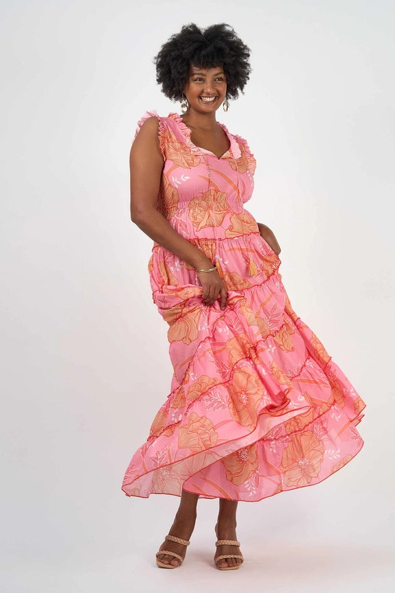 Sophia Dress Blossom-Dress-Naudic-XS-Pink-Urbanheer