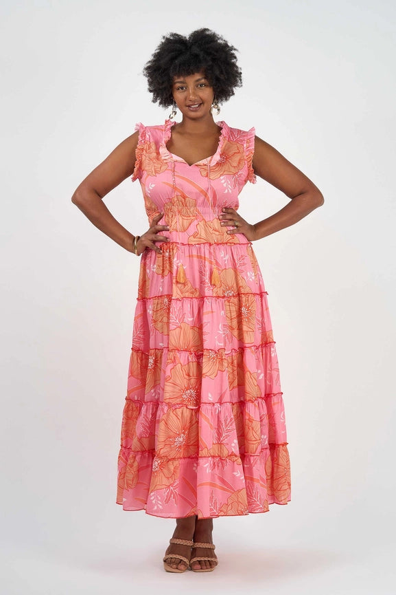 Sophia Dress Blossom-Dress-Naudic-XS-Pink-Urbanheer