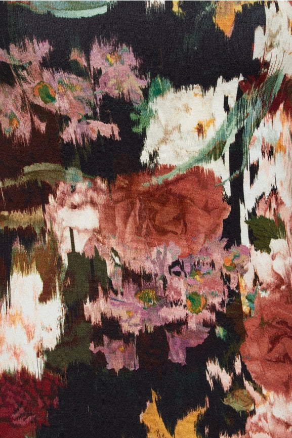 Sophia - Floral Scoop Neckline Stretchy Midi Dress-Dress-SARVIN-XS-Warm Tone Floral-Urbanheer