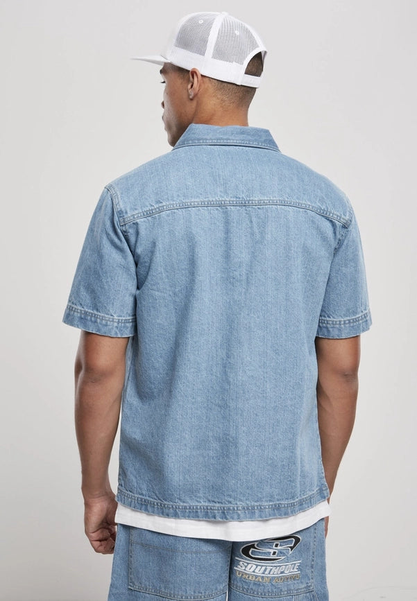 Southpole Denim Shirt-Shirt-Norvine-30-Mid Blue-Urbanheer