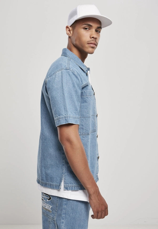 Southpole Denim Shirt-Shirt-Norvine-30-Mid Blue-Urbanheer