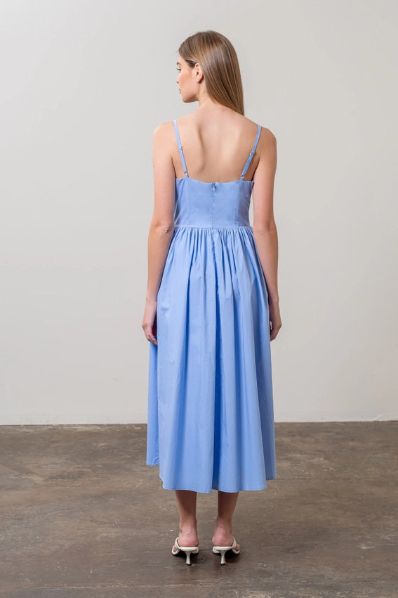 Spaghetti Strap Corset Detail Midi Dress-Dress-Moon River-XS-LIGHT BLUE-Urbanheer