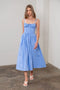 Spaghetti Strap Corset Detail Midi Dress-Dress-Moon River-XS-LIGHT BLUE-Urbanheer