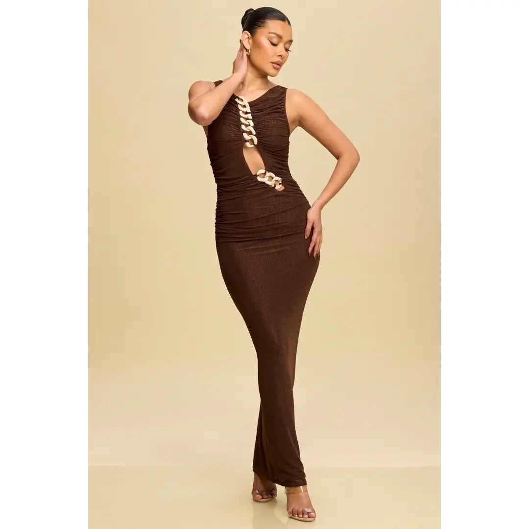 Sparkle Chain Insert Jersey Dress