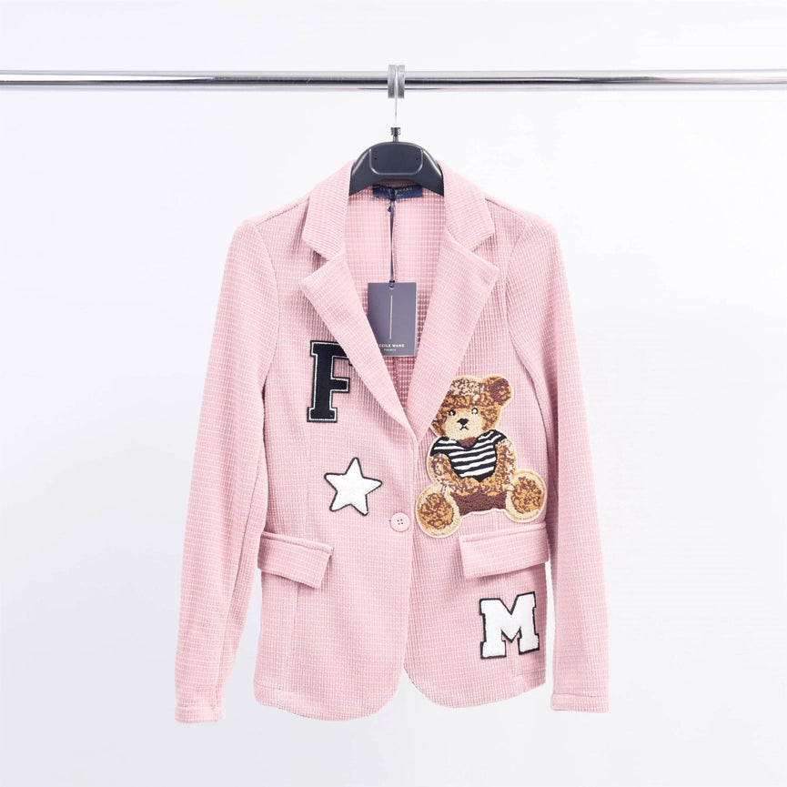 Sparkling Blazer with Embroidery-Blazer-Cecile Wang-S-Pink-Urbanheer