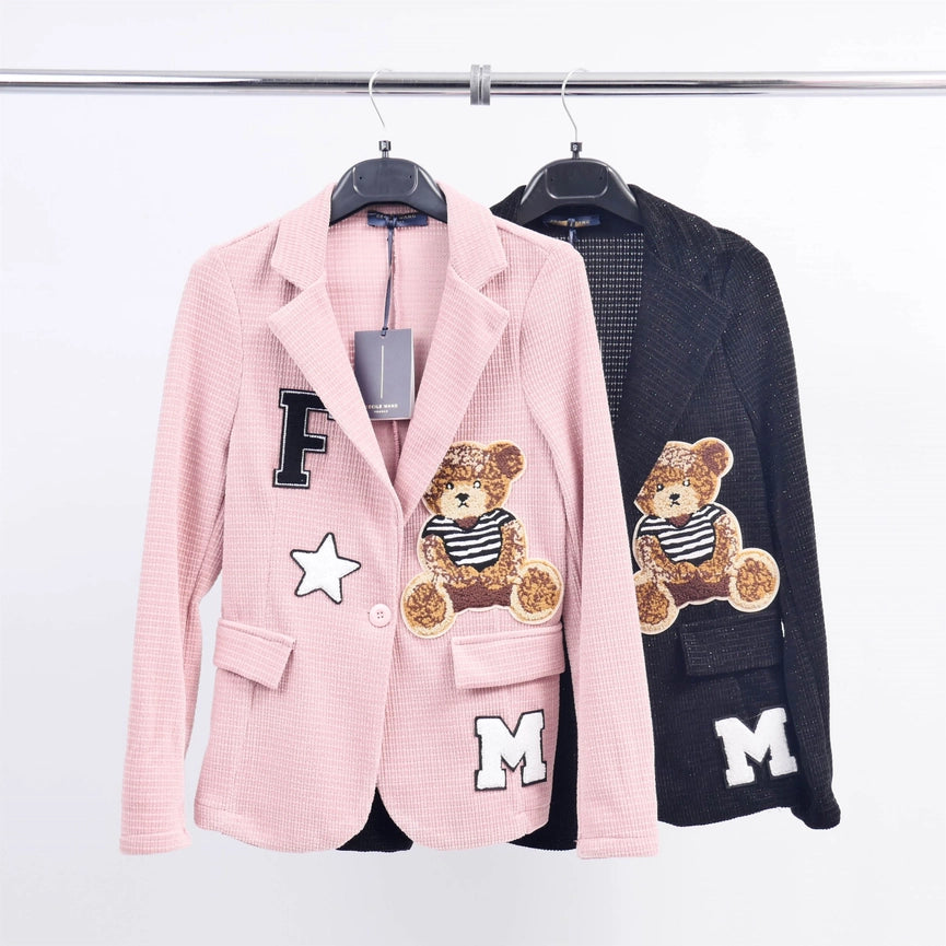 Sparkling Blazer with Embroidery-Blazer-Cecile Wang-S-Pink-Urbanheer