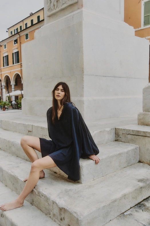 Spirit Shirt Dress BLACK-Dress-A Perfect Nomad-OS-Urbanheer