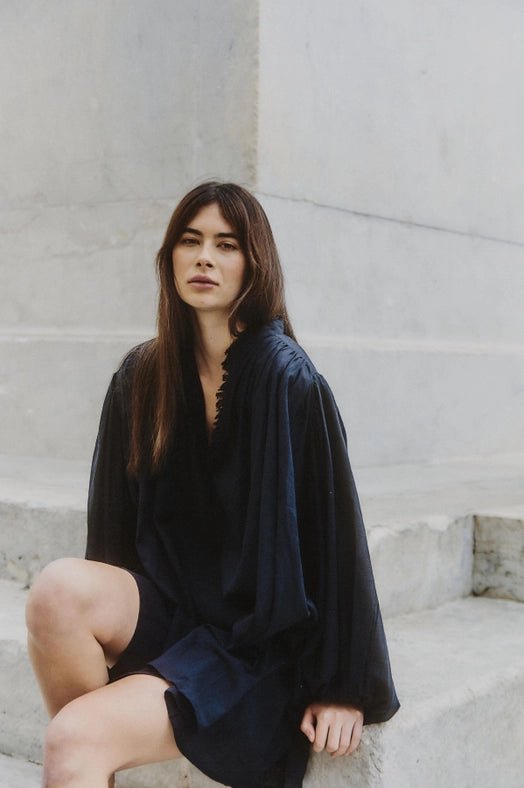 Spirit Shirt Dress BLACK-Dress-A Perfect Nomad-OS-Urbanheer