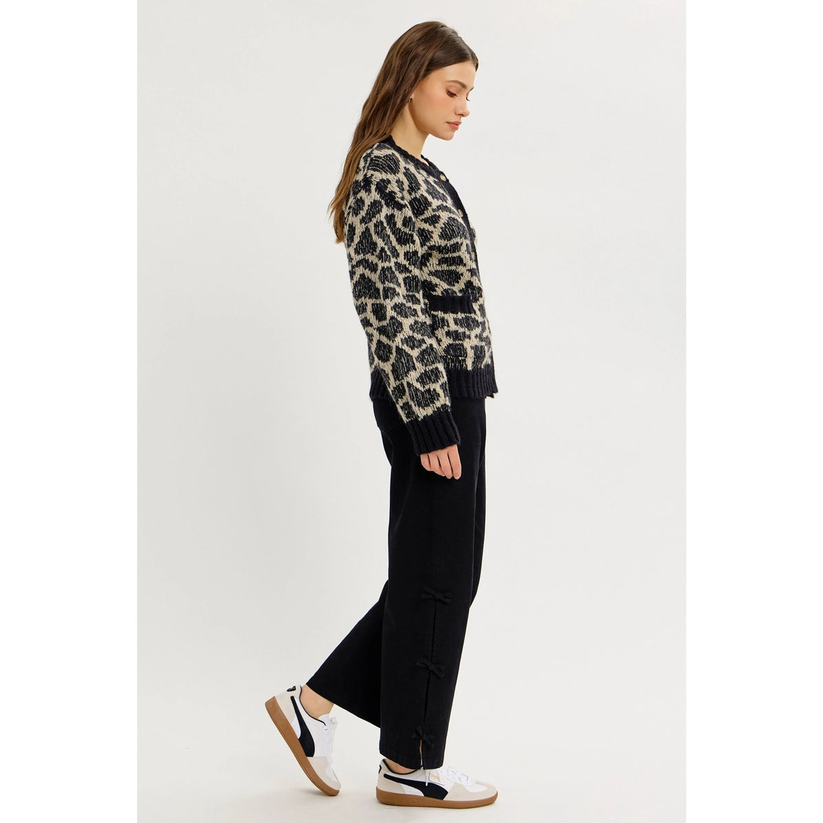 Spontaneous Night Out Animal Print Sweater Cardigan