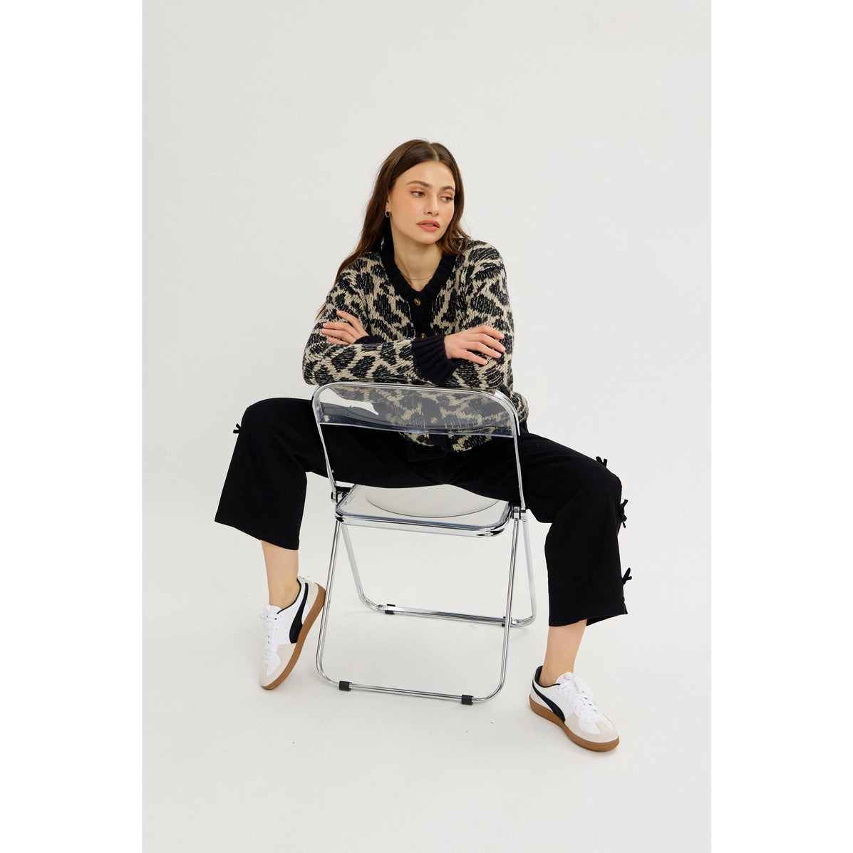 Spontaneous Night Out Animal Print Sweater Cardigan