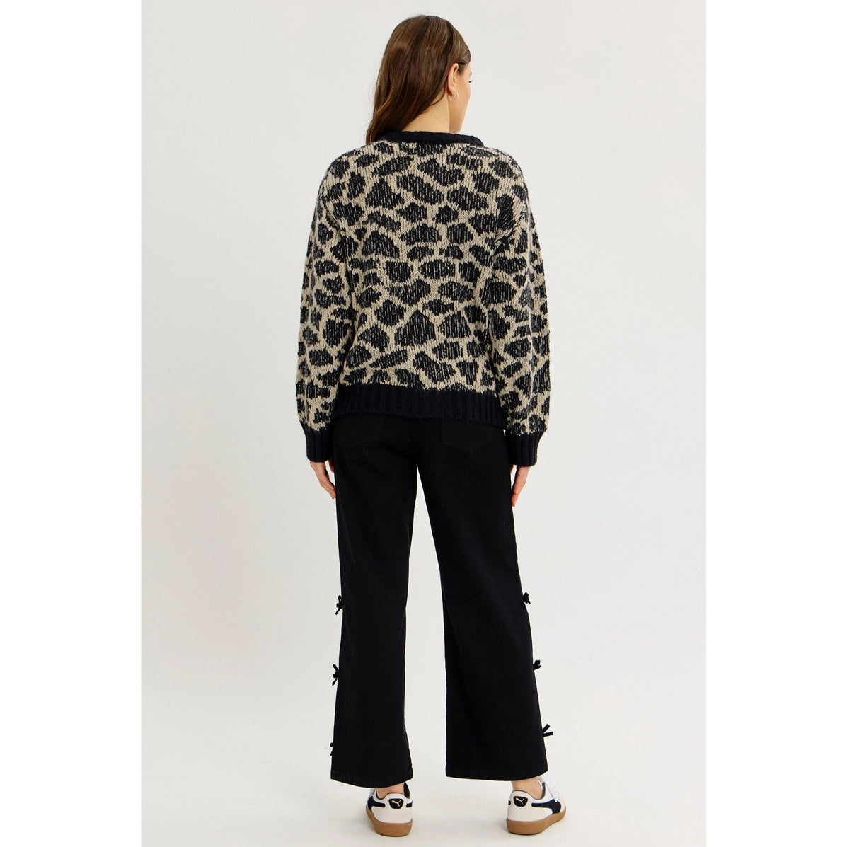 Spontaneous Night Out Animal Print Sweater Cardigan