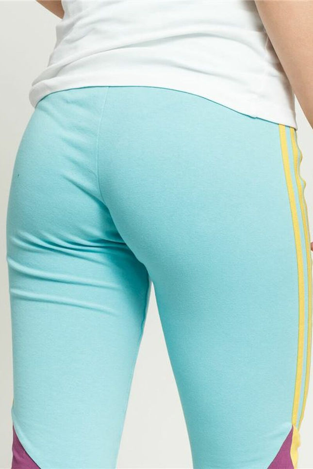 Sport leggings for Women Adidas High-Waisted Aquamarine-Sports | Fitness > Sports material and equipment > Sports Trousers-Adidas-Urbanheer