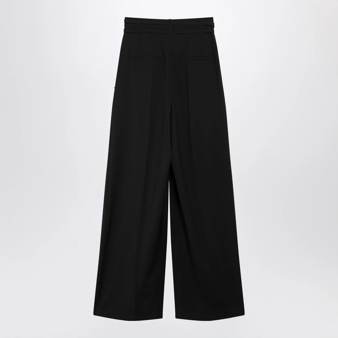 Sportmax Black wide-leg stretch-wool trousers